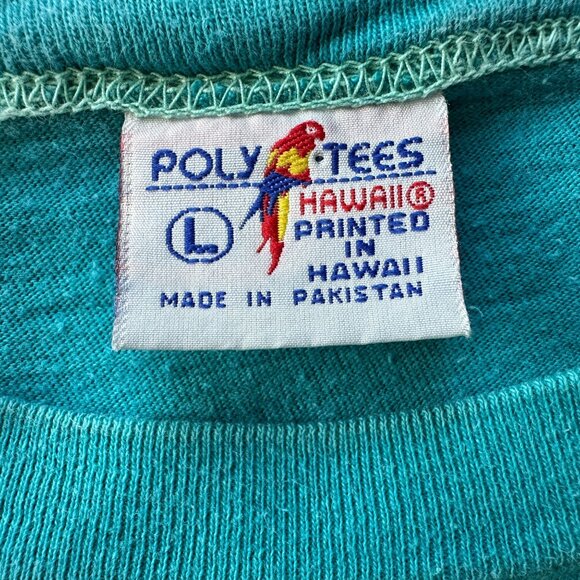 Vintage Poly-Tees Mens Large T-Shirt Denver Single Stitch Blue Graphic USA 1992 - Picture 10 of 11